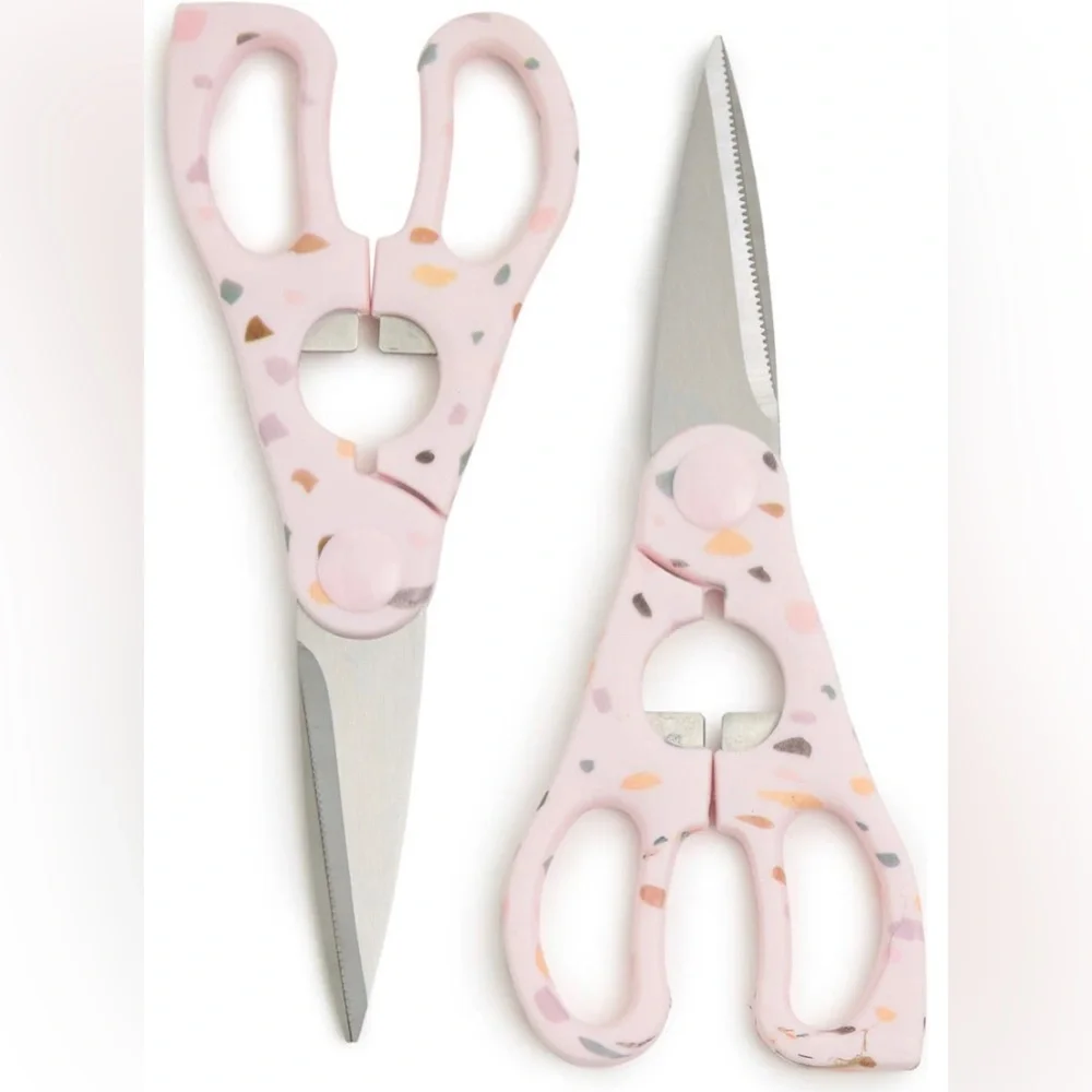 Kitchen shears w/ built in bottle opener easily cut meat herbs Funky handle